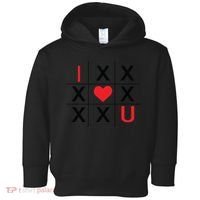 I Love You Tic Tac Toe Cute Valentines Day Toddler Hoodie thumb 0