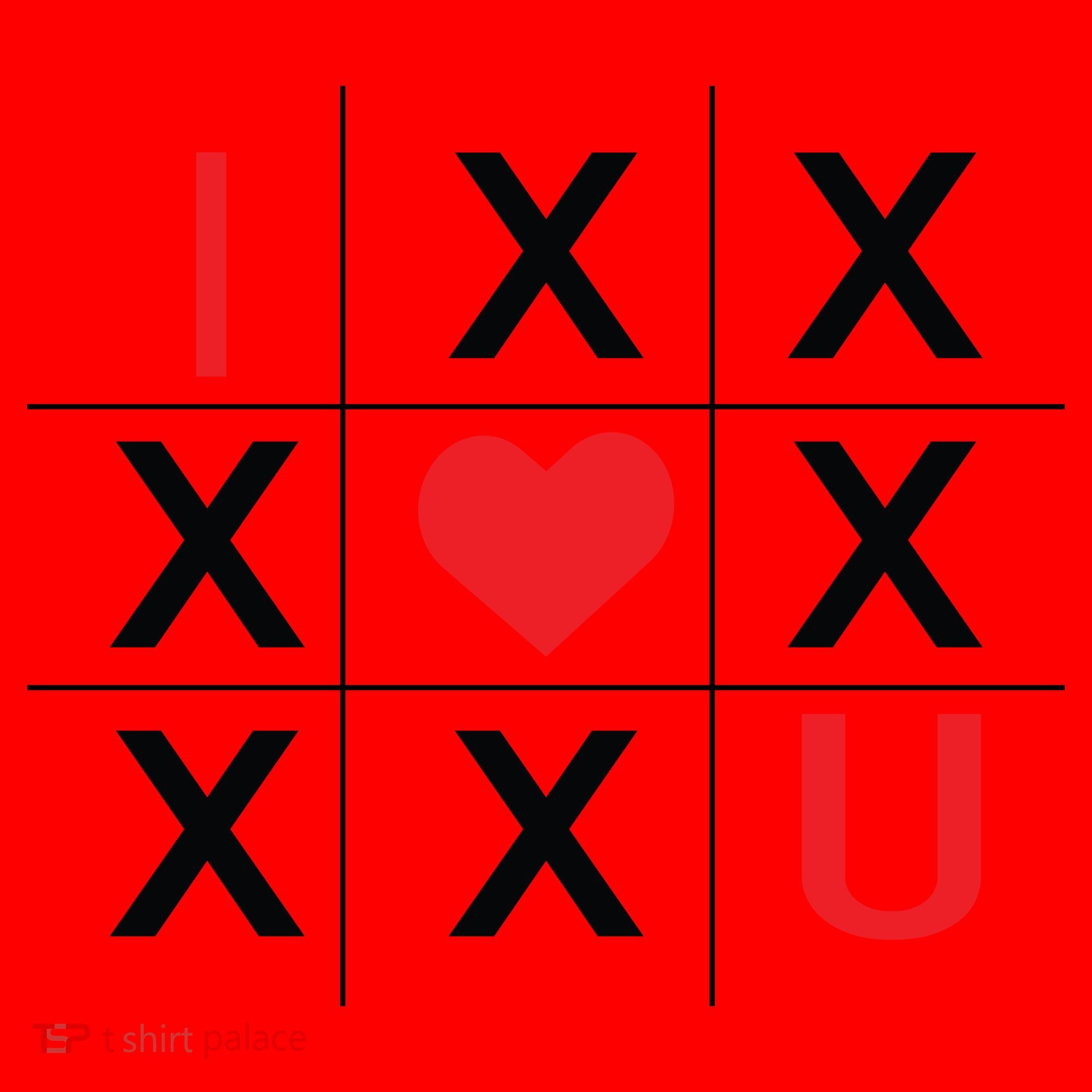 I Love You Tic Tac Toe Cute Valentines Day Santa Hat