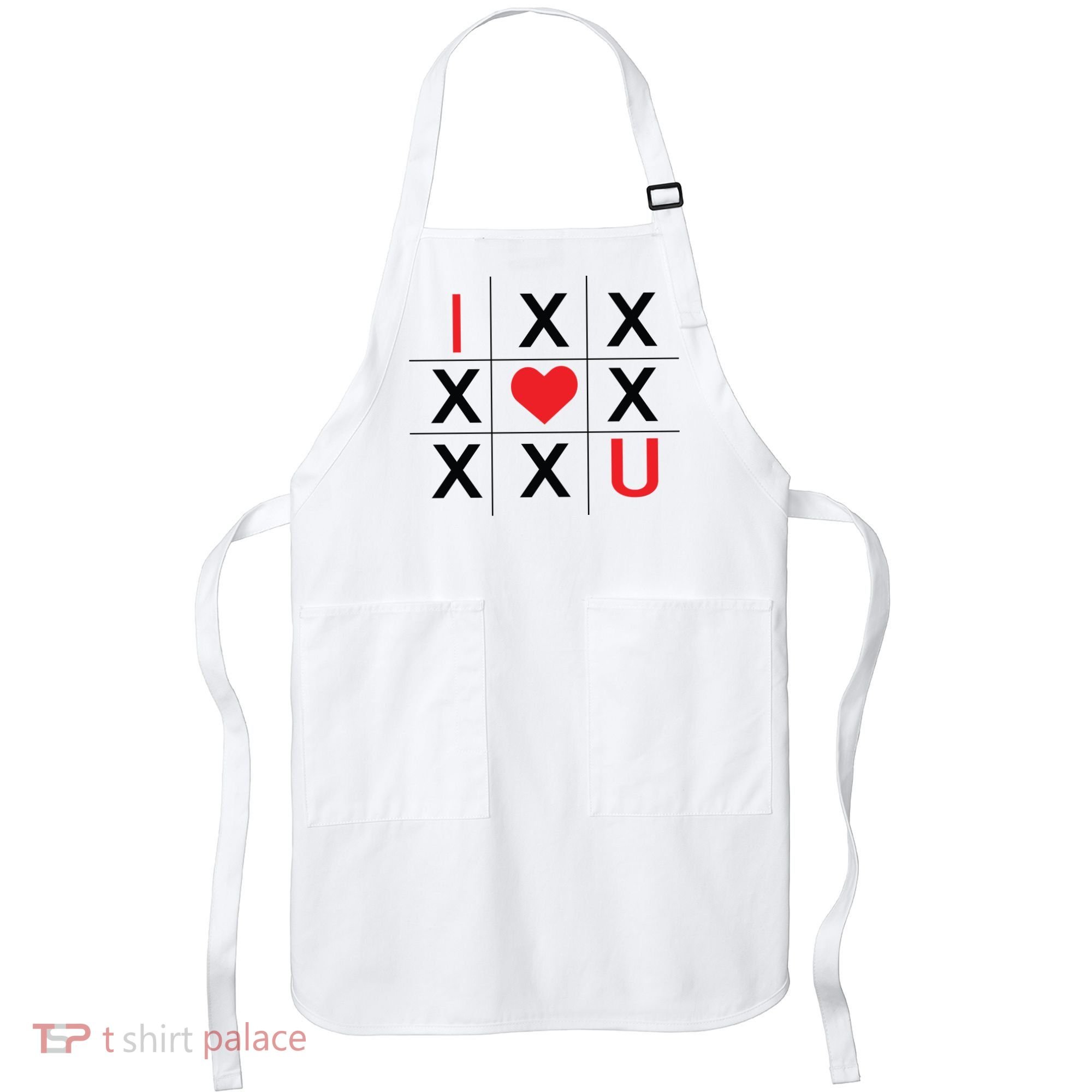 I Love You Tic Tac Toe Cute Valentines Day Apron