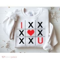 I Love You Tic Tac Toe Cute Valentines Day Sweatshirt thumb 2