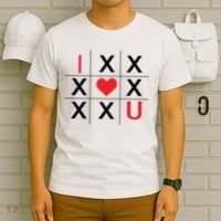 I Love You Tic Tac Toe Cute Valentines Day T-Shirt thumb 6