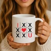 I Love You Tic Tac Toe Cute Valentines Day Coffee Mug thumb 3