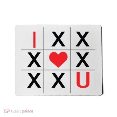 I Love You Tic Tac Toe Cute Valentines Day Mousepad