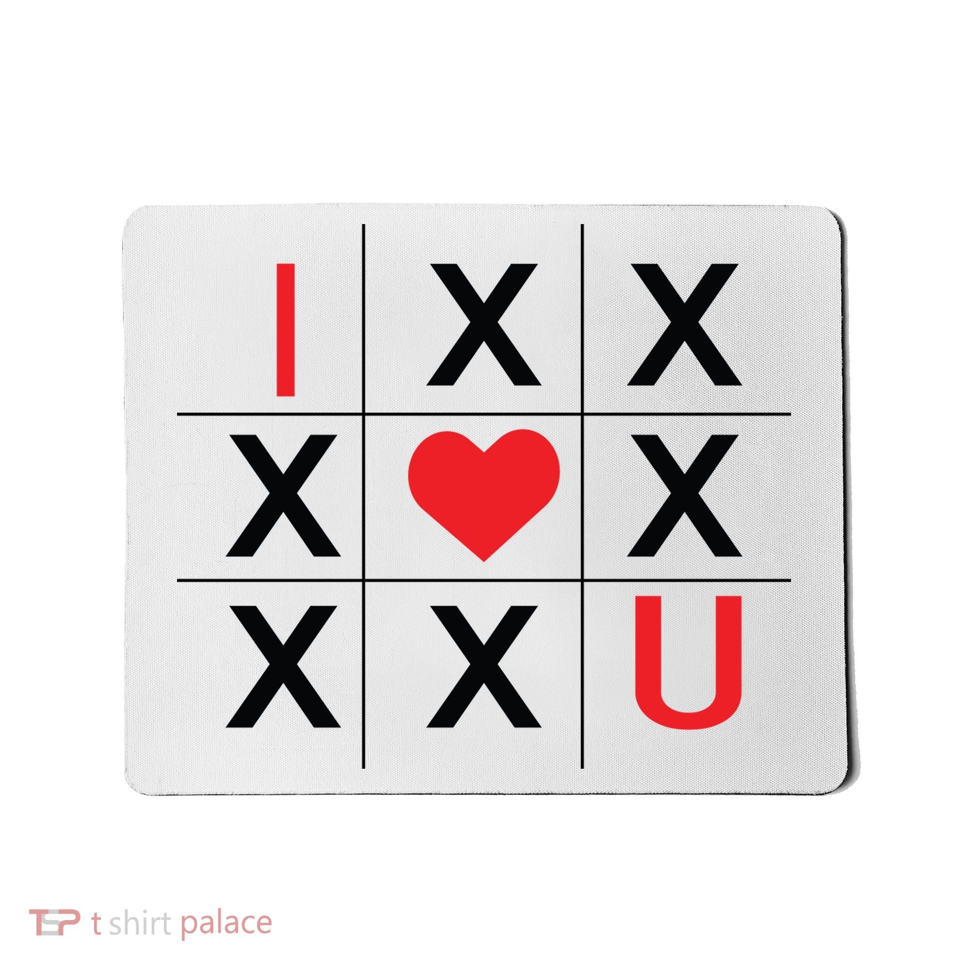 I Love You Tic Tac Toe Cute Valentines Day Mousepad