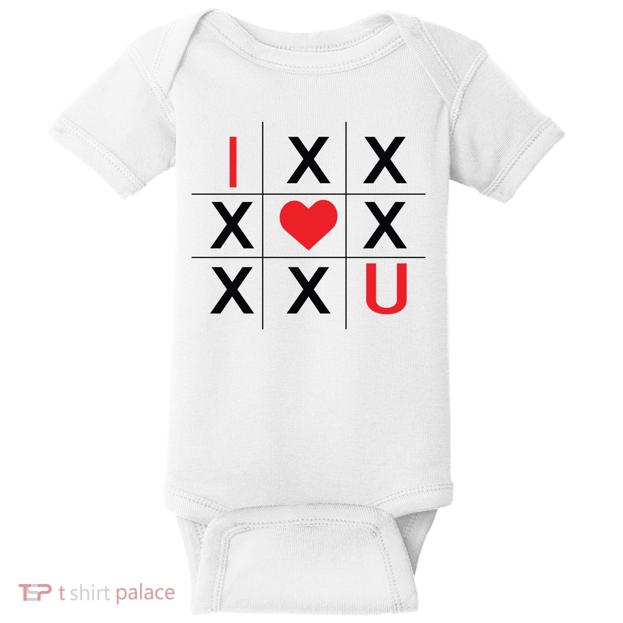 I Love You Tic Tac Toe Cute Valentines Day Baby Bodysuit