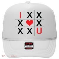 I Love You Tic Tac Toe Cute Valentines Day Hat thumb 0