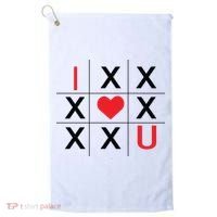 I Love You Tic Tac Toe Cute Valentines Day Golf Towel thumb 0