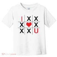I Love You Tic Tac Toe Cute Valentines Day Toddler T-Shirt thumb 0