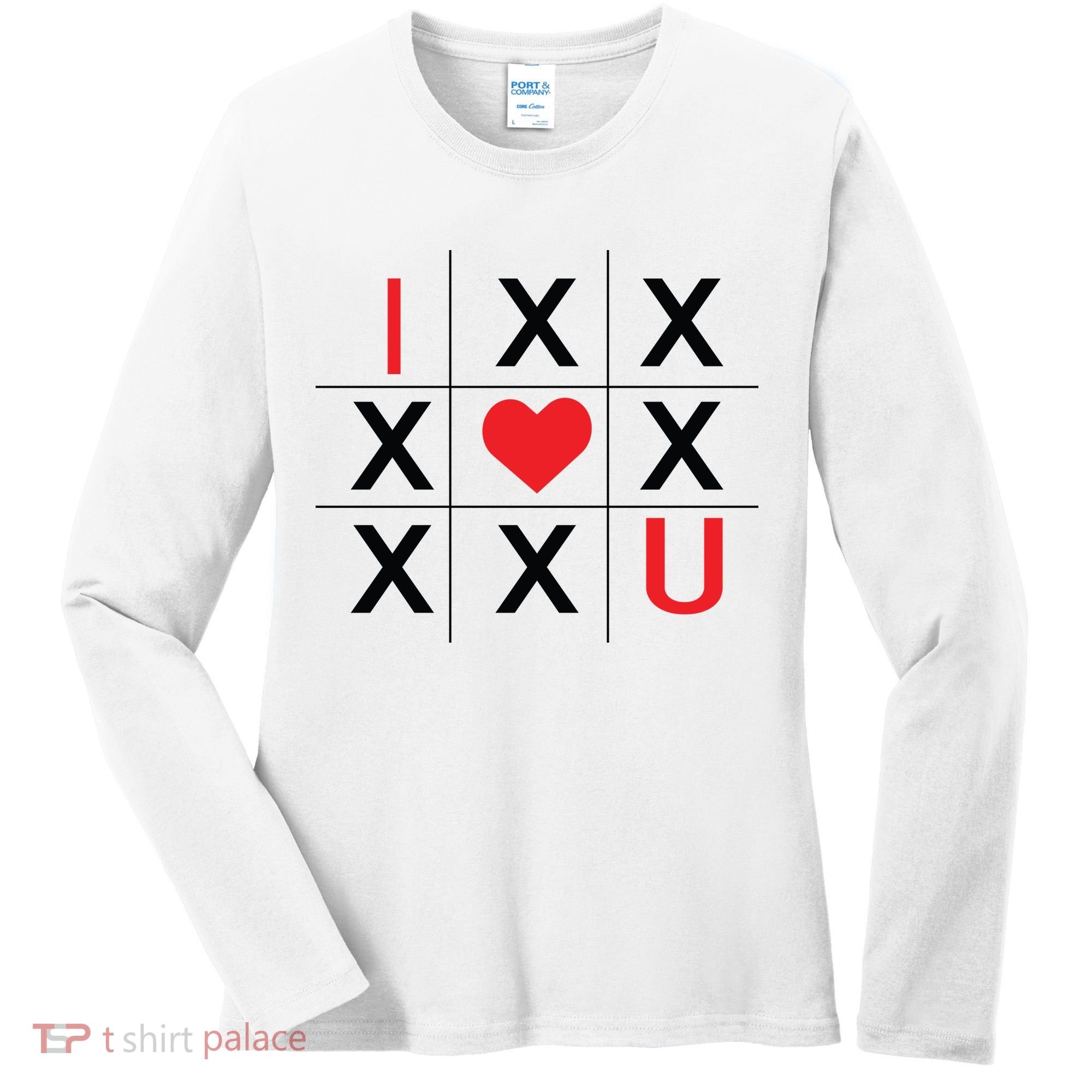 I Love You Tic Tac Toe Cute Valentines Day Women's Long Sleeve Shirt