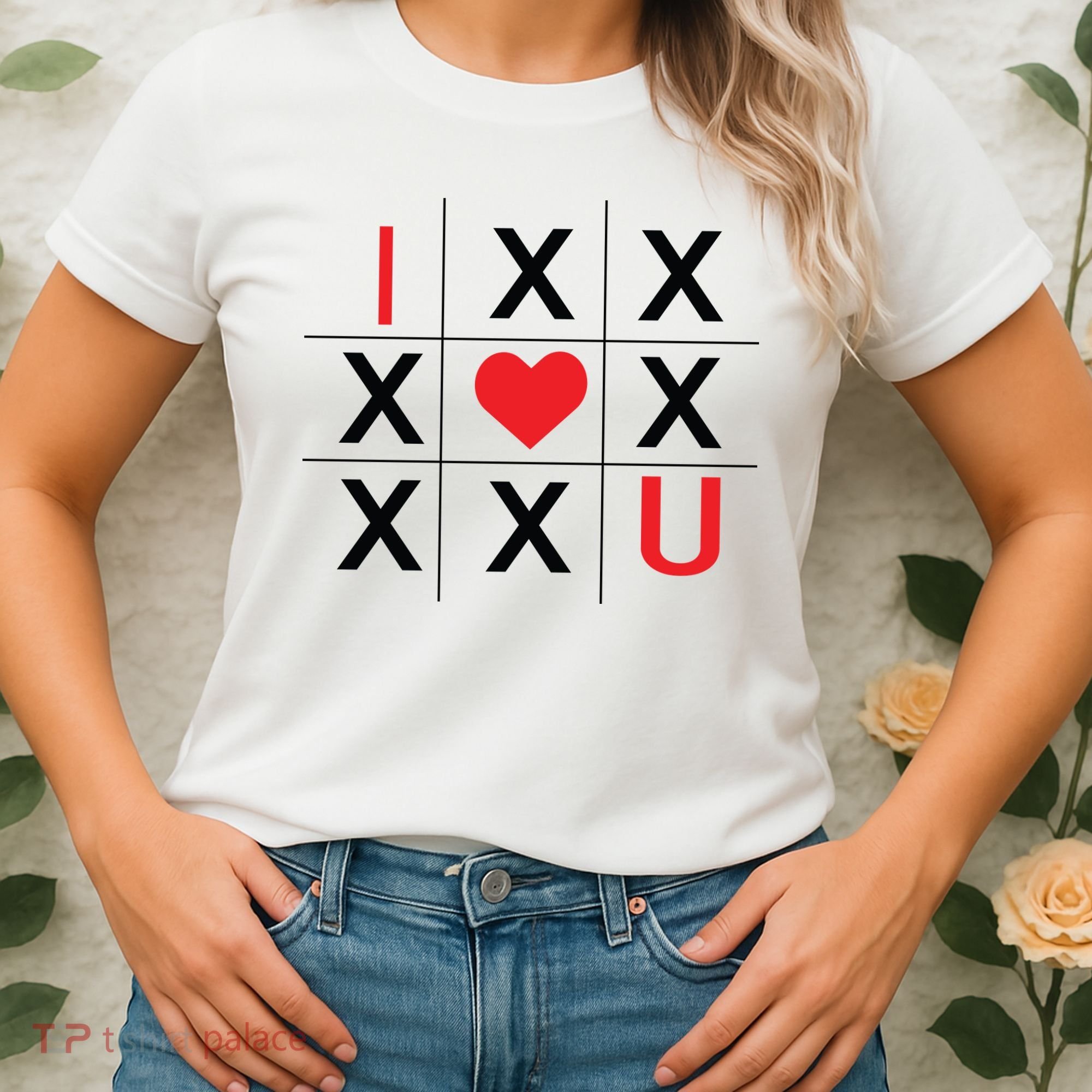 I Love You Tic Tac Toe Cute Valentines Day Women's T-Shirt