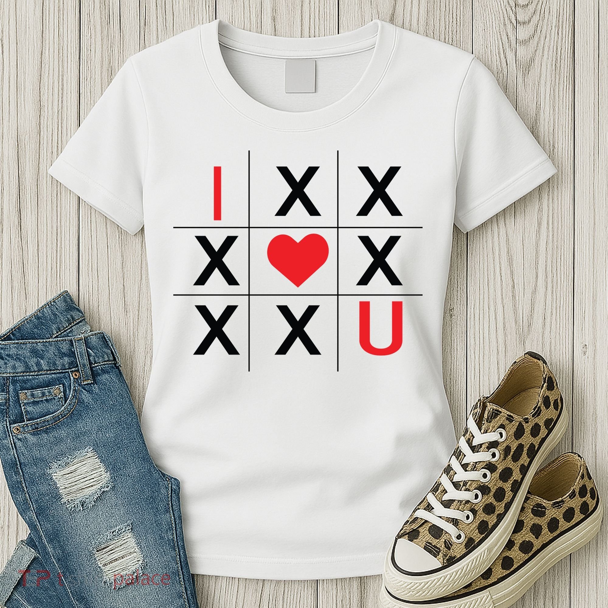 I Love You Tic Tac Toe Cute Valentines Day Women's T-Shirt