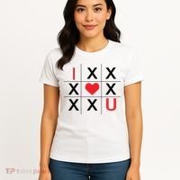 I Love You Tic Tac Toe Cute Valentines Day Women's T-Shirt thumb 4