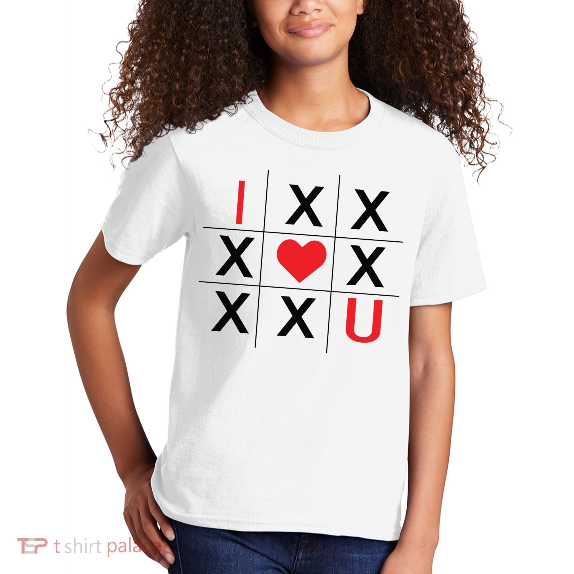 I Love You Tic Tac Toe Cute Valentines Day Kids T-Shirt