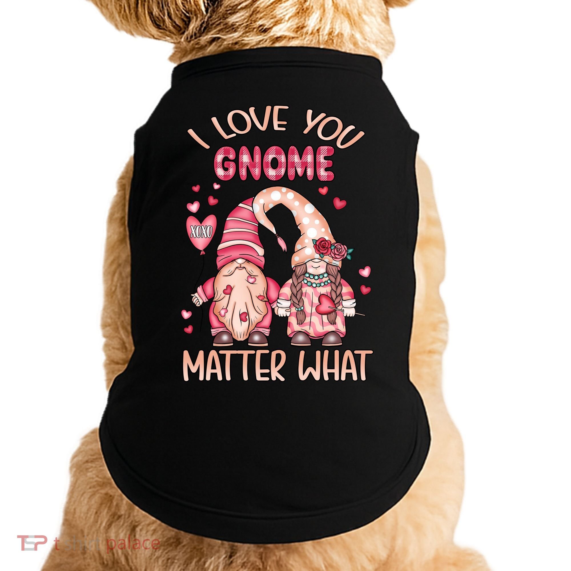 I Love You Gnome Valentines Gift For Valentine Day Doggie Tank