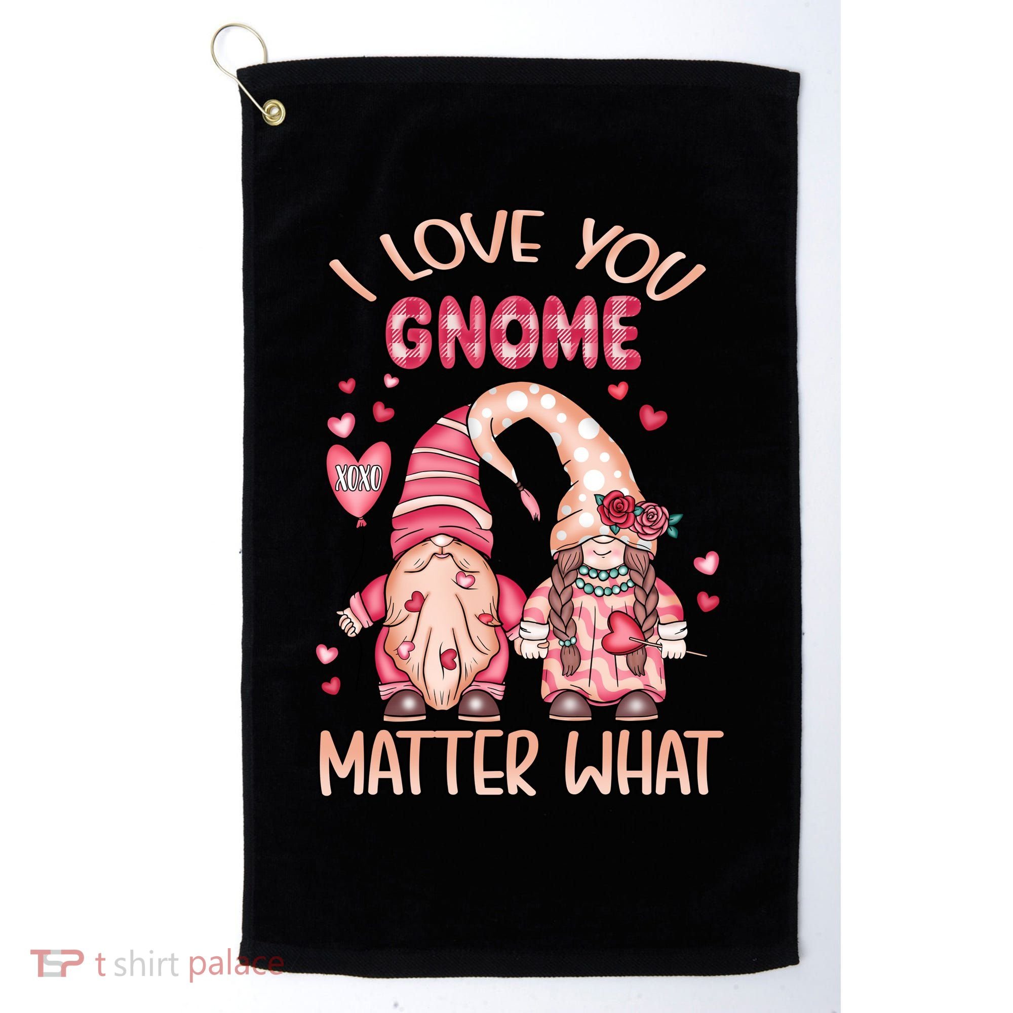 I Love You Gnome Valentines Gift For Valentine Day Golf Towel