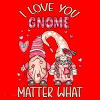 I Love You Gnome Valentines Gift For Valentine Day Santa Hat thumb 1