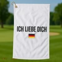 I Love You In German Language Germany Funny German Saying Golf Towel thumb 1
