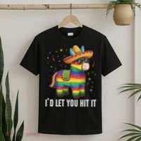 I'd Let You Hit It Funny Piñata Sombrero Rainbow Fiesta T-Shirt thumb 2
