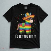 I'd Let You Hit It Funny Piñata Sombrero Rainbow Fiesta T-Shirt thumb 5