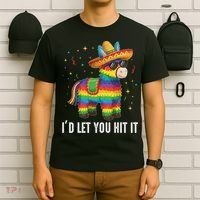 I'd Let You Hit It Funny Piñata Sombrero Rainbow Fiesta T-Shirt thumb 6
