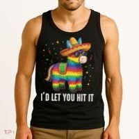 I'd Let You Hit It Funny Piñata Sombrero Rainbow Fiesta Tank Top thumb 3