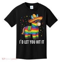 I'd Let You Hit It Funny Piñata Sombrero Rainbow Fiesta Kids T-Shirt thumb 0