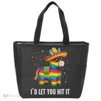 I'd Let You Hit It Funny Piñata Sombrero Rainbow Fiesta Tote Bag thumb 0