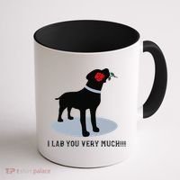 'I Lab You Very Much' Valentine's Day Black Labrador Coffee Mug thumb 1