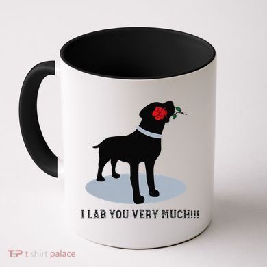 'I Lab You Very Much' Valentine's Day Black Labrador Coffee Mug