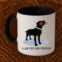 'I Lab You Very Much' Valentine's Day Black Labrador Coffee Mug thumb 2