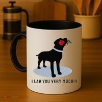 'I Lab You Very Much' Valentine's Day Black Labrador Coffee Mug thumb 4