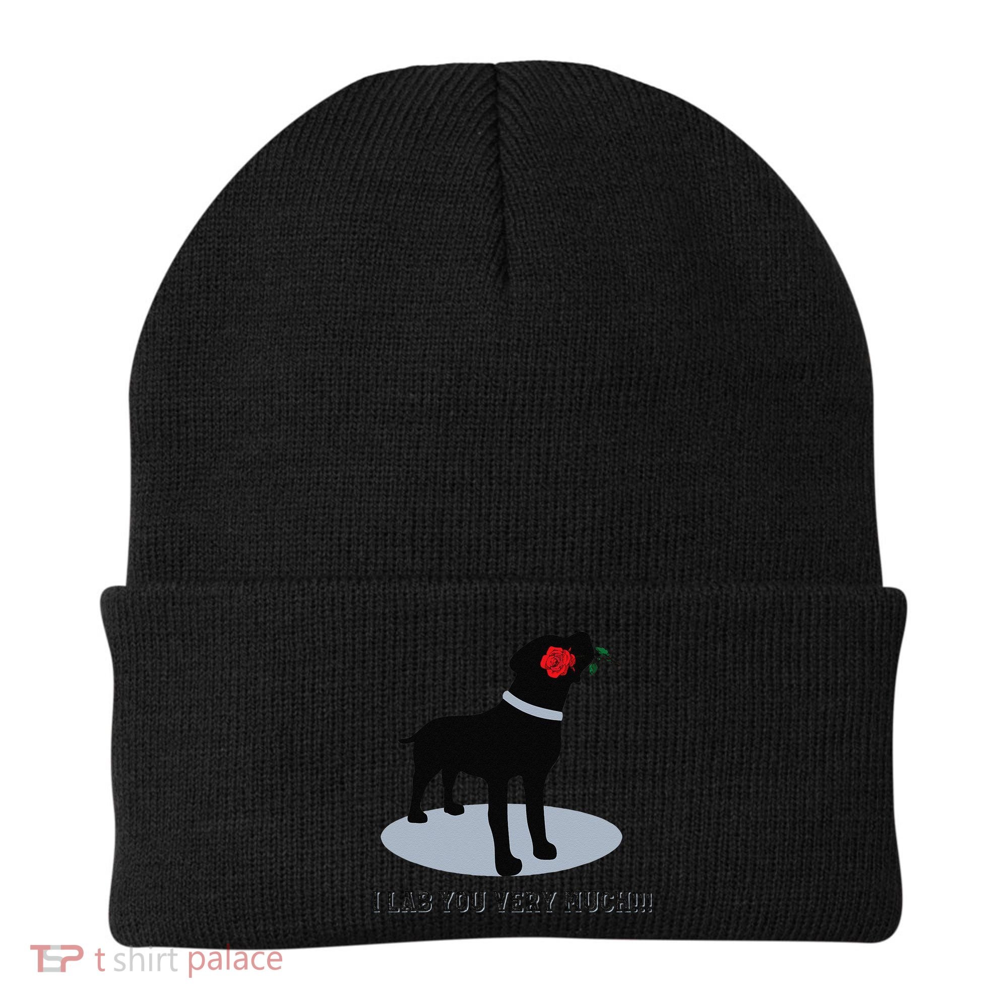 'I Lab You Very Much' Valentine's Day Black Labrador Beanie