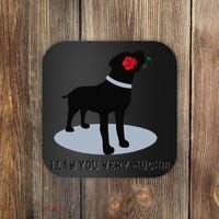 'I Lab You Very Much' Valentine's Day Black Labrador Coaster thumb 0