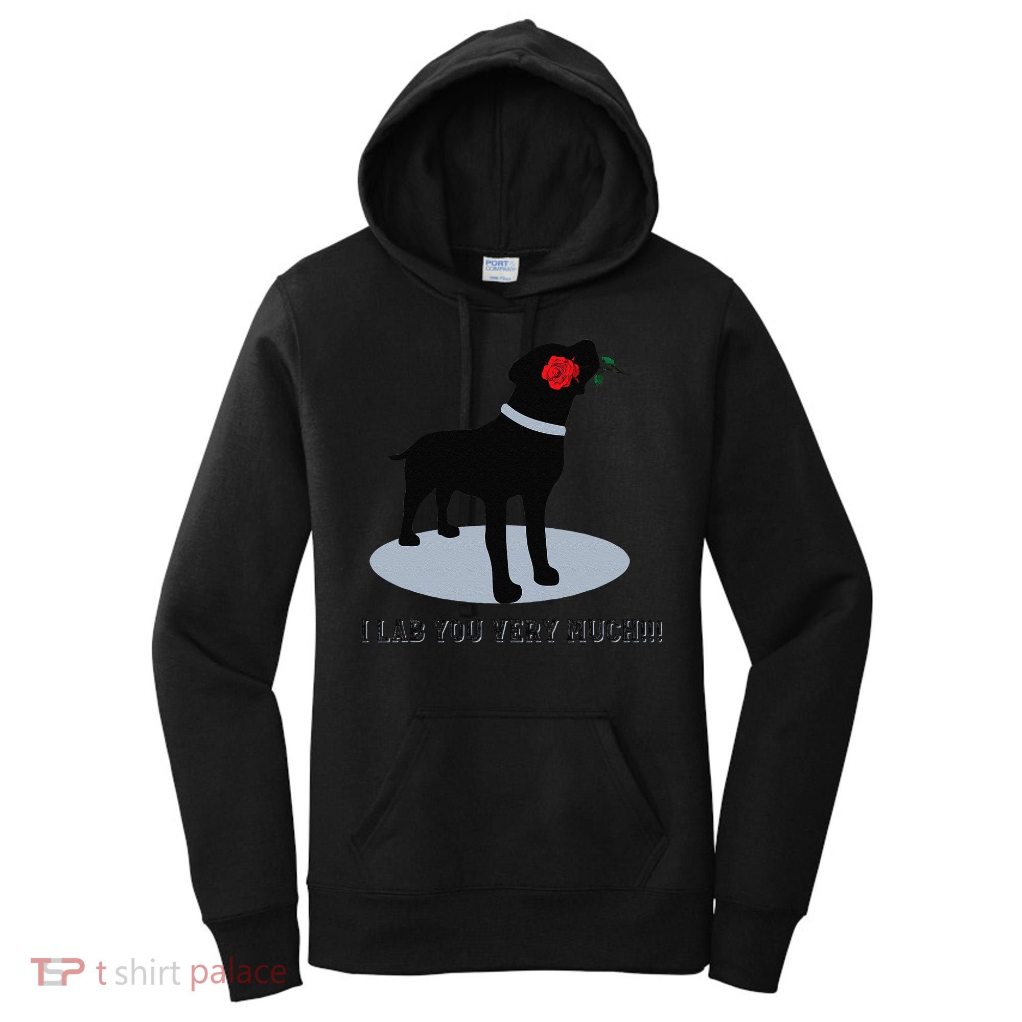 'I Lab You Very Much' Valentine's Day Black Labrador Women's Hoodie