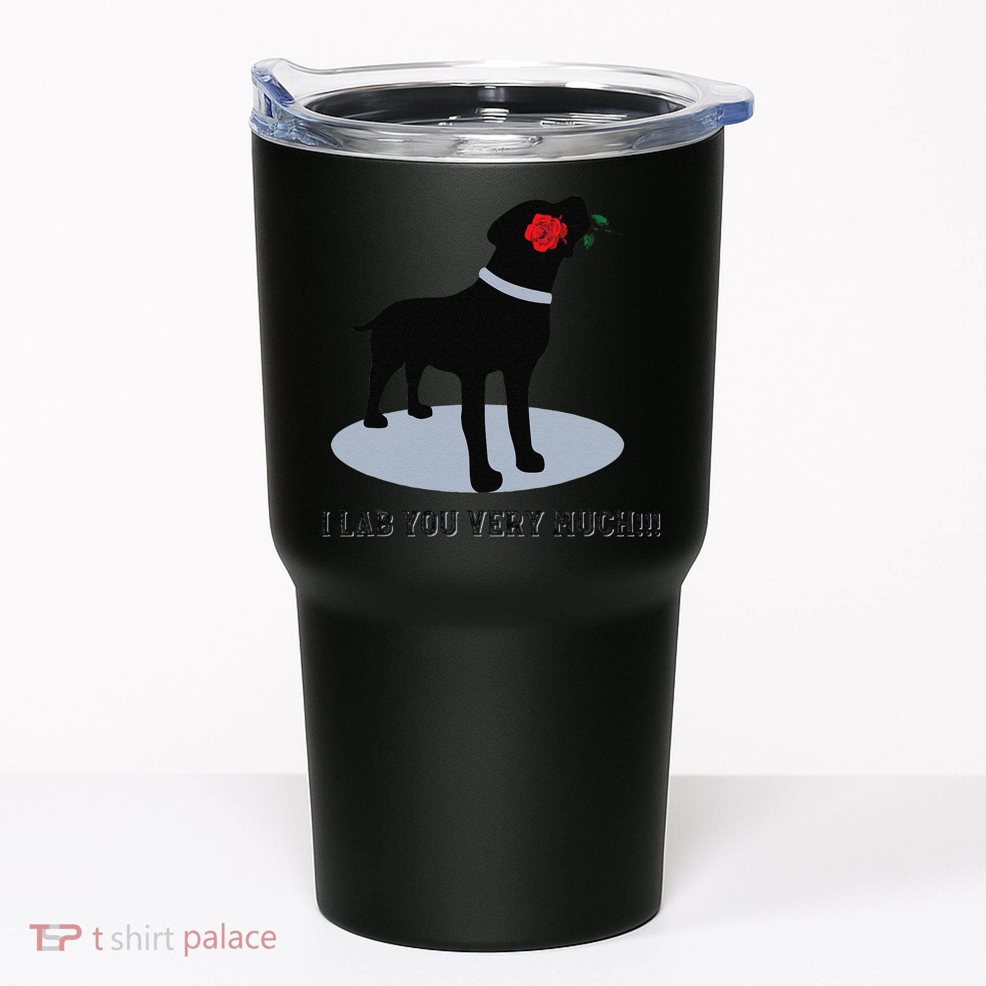 'I Lab You Very Much' Valentine's Day Black Labrador Tumbler