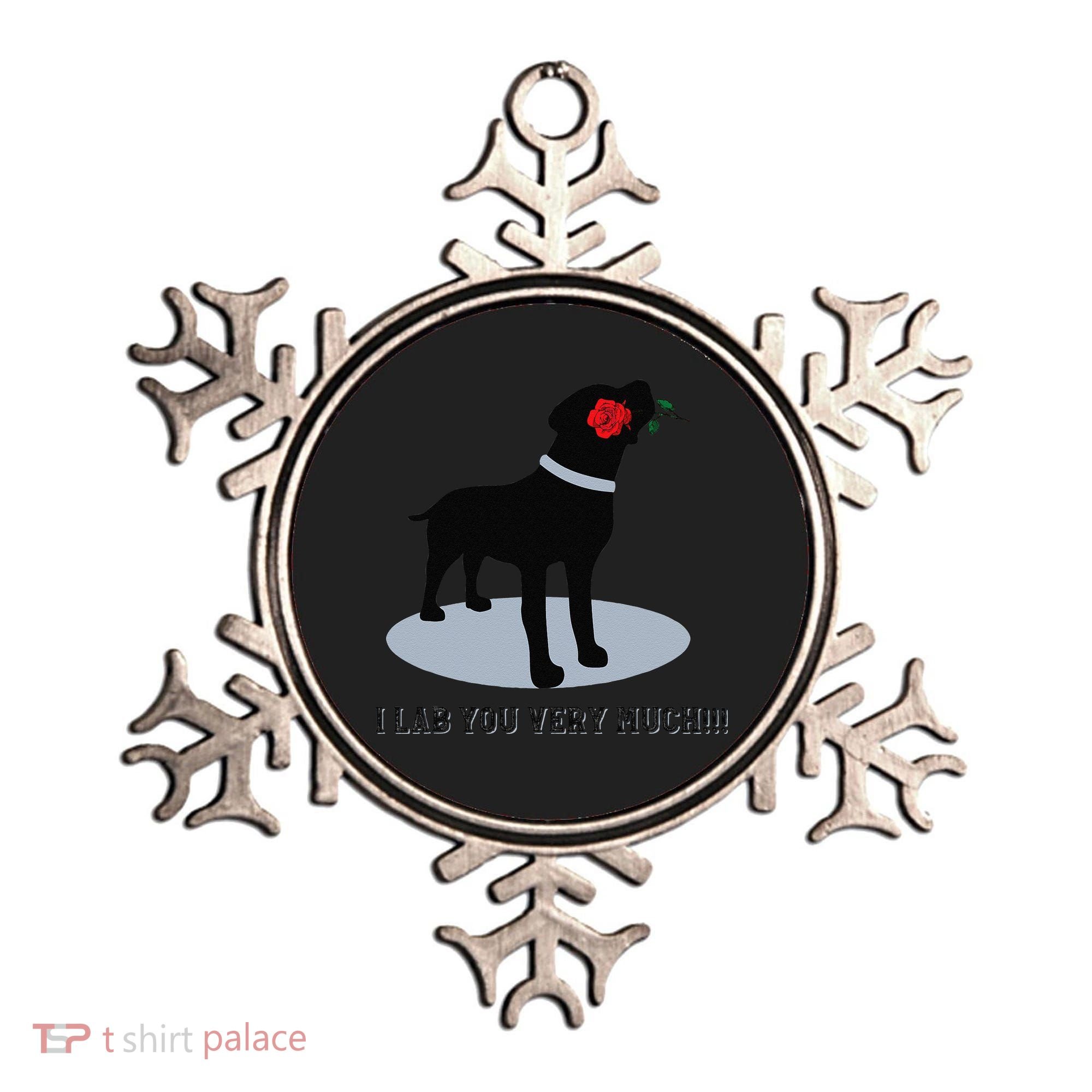 'I Lab You Very Much' Valentine's Day Black Labrador Ornament