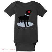 'I Lab You Very Much' Valentine's Day Black Labrador Baby Bodysuit thumb 0