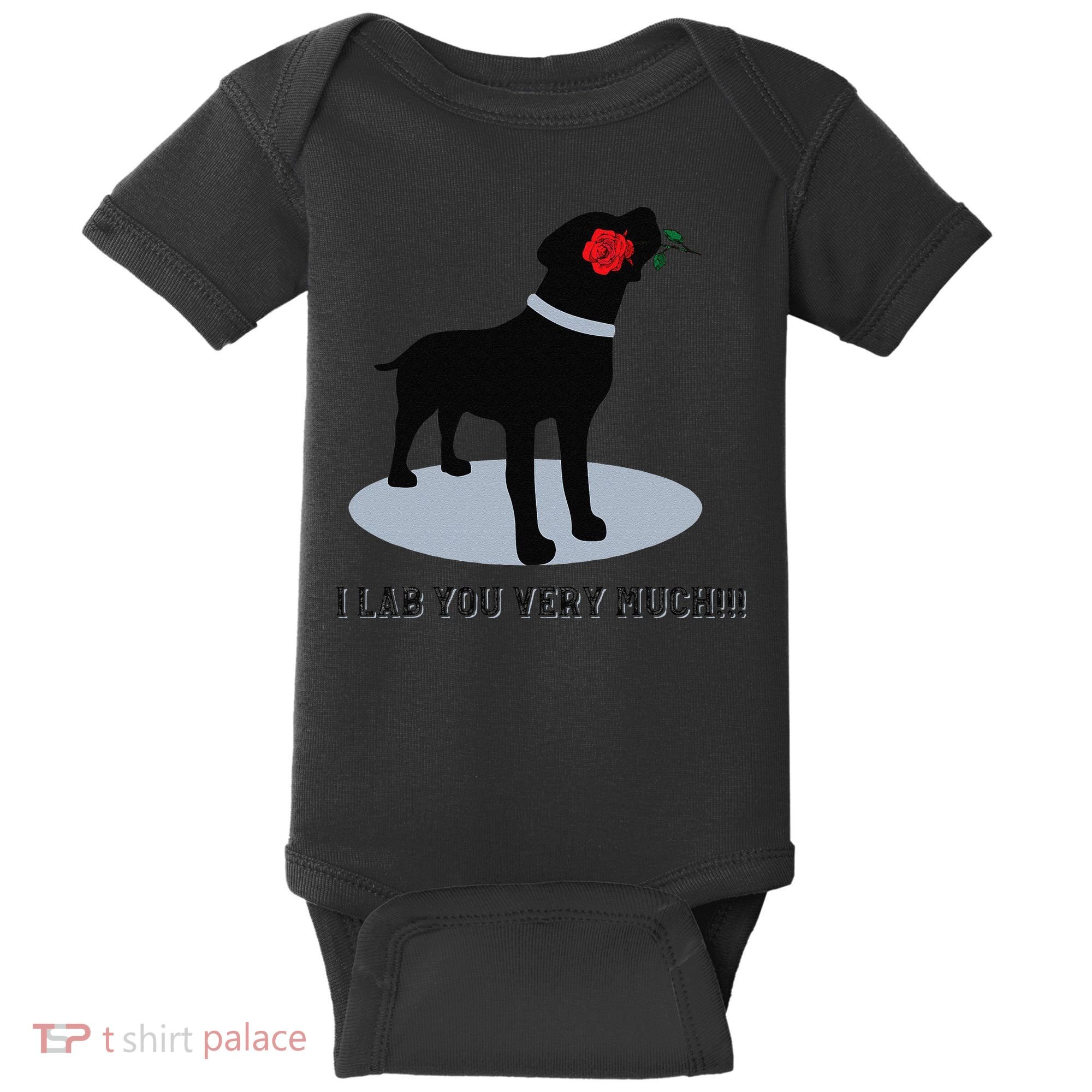 'I Lab You Very Much' Valentine's Day Black Labrador Baby Bodysuit