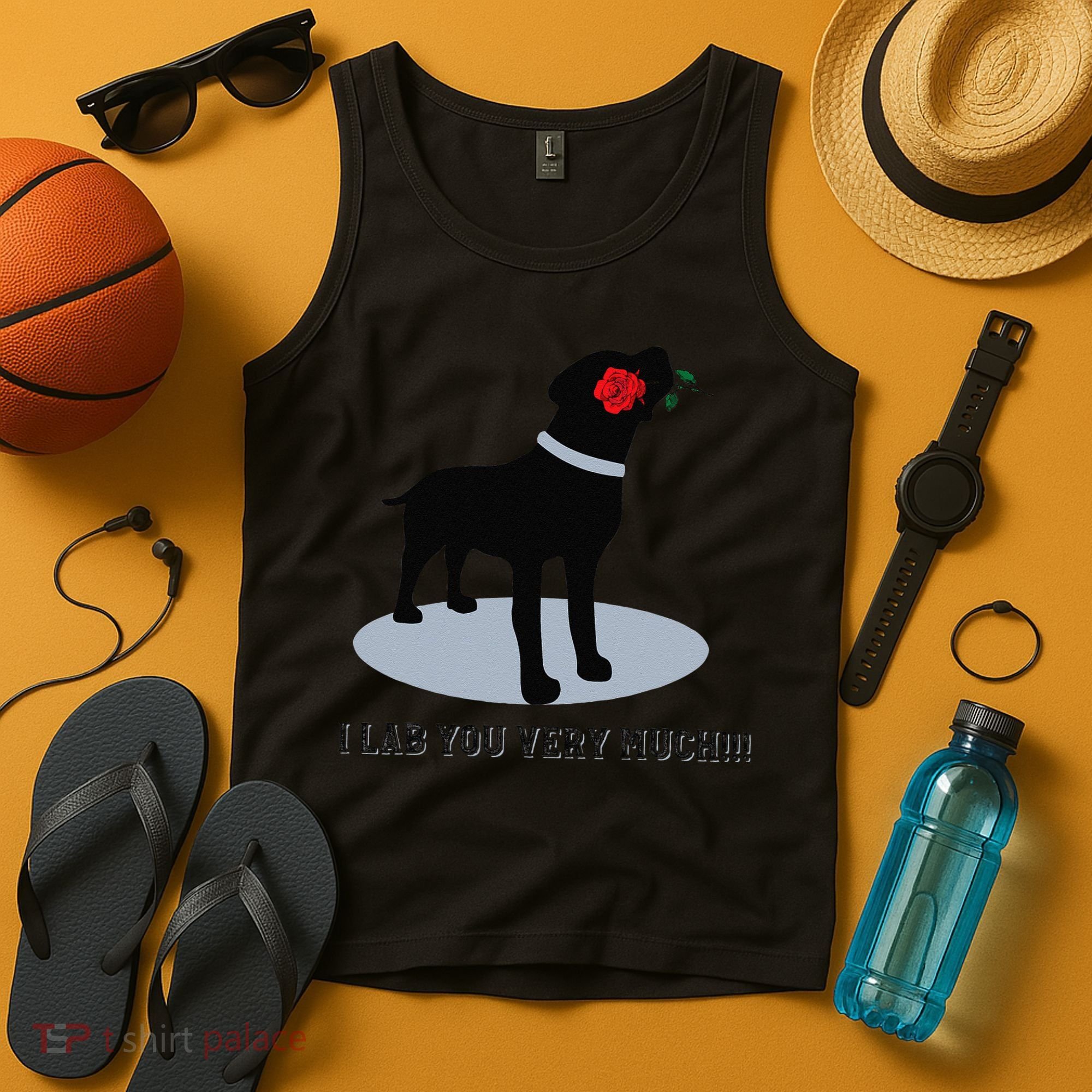 'I Lab You Very Much' Valentine's Day Black Labrador Tank Top