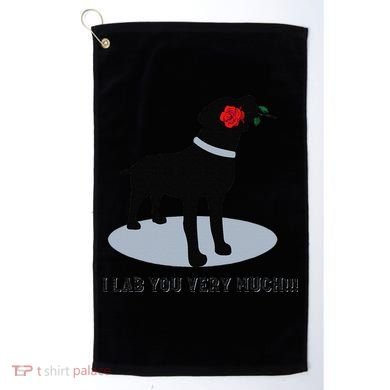 'I Lab You Very Much' Valentine's Day Black Labrador Golf Towel