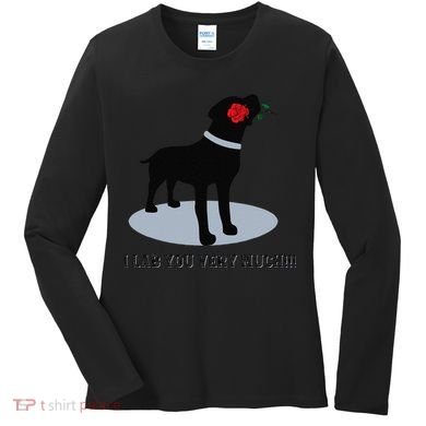 'I Lab You Very Much' Valentine's Day Black Labrador Women's Long Sleeve Shirt