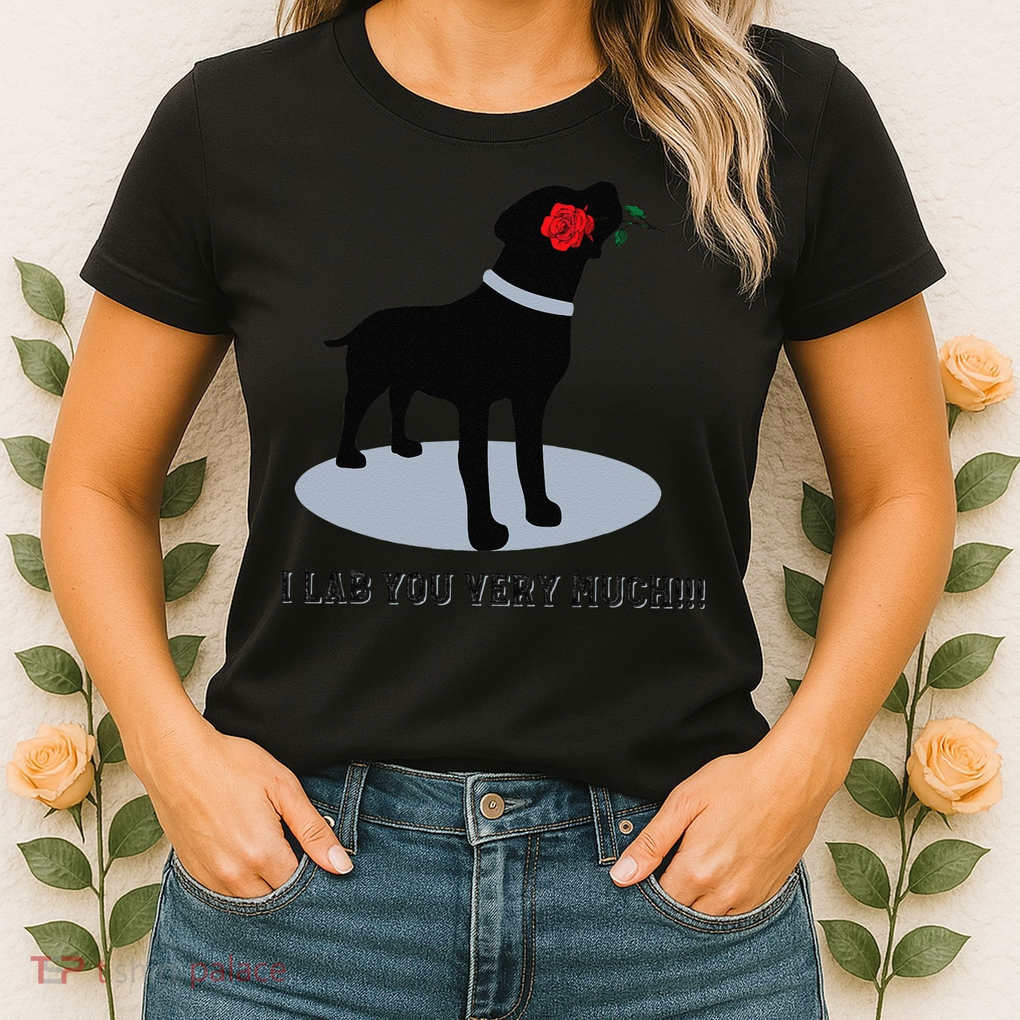'I Lab You Very Much' Valentine's Day Black Labrador Women's T-Shirt
