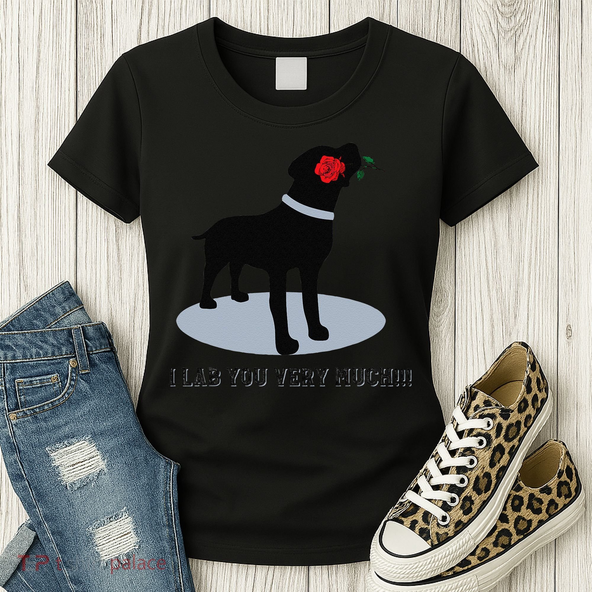'I Lab You Very Much' Valentine's Day Black Labrador Women's T-Shirt