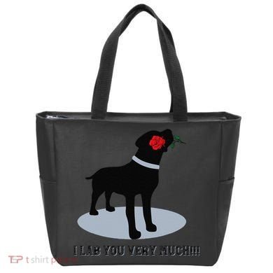 'I Lab You Very Much' Valentine's Day Black Labrador Tote Bag