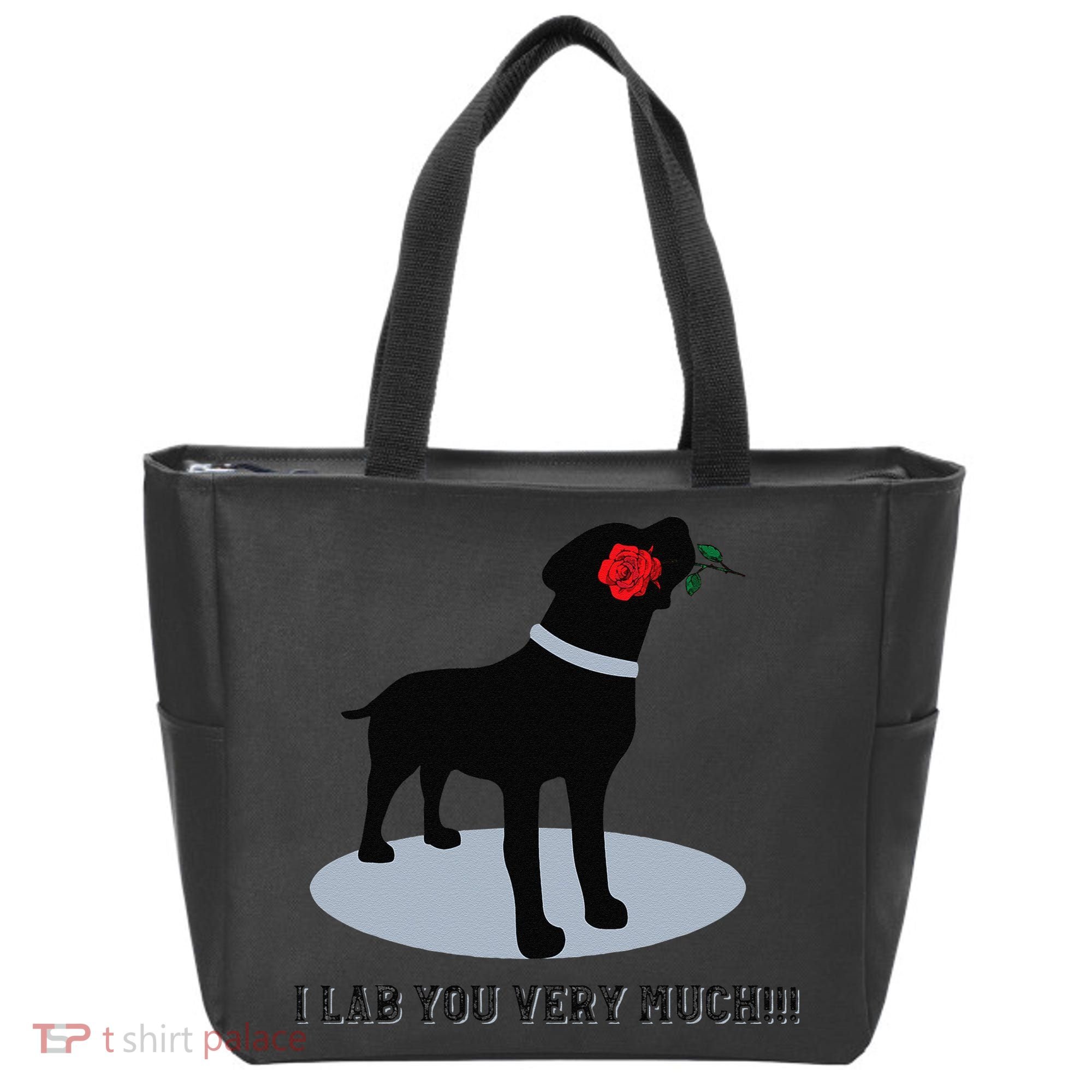 'I Lab You Very Much' Valentine's Day Black Labrador Tote Bag