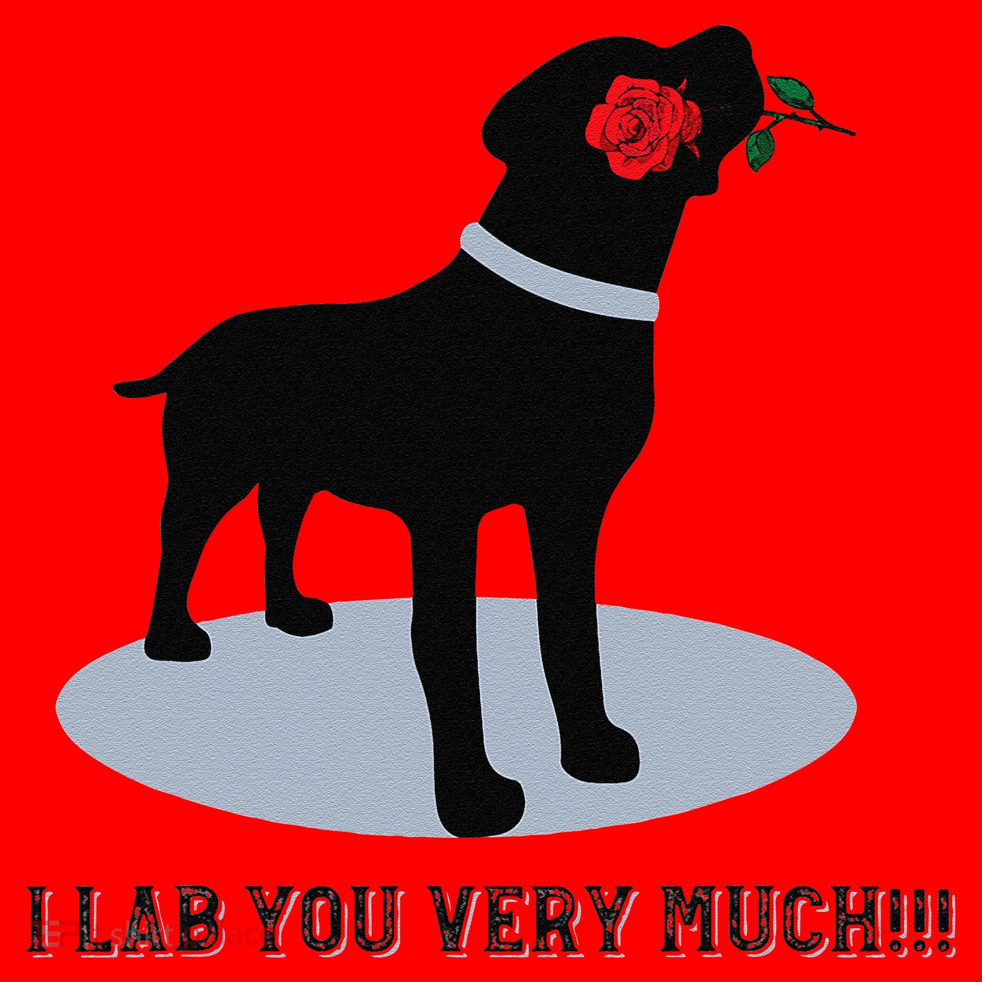 'I Lab You Very Much' Valentine's Day Black Labrador Santa Hat