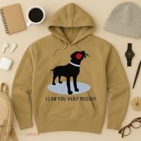 'I Lab You Very Much' Valentine's Day Black Labrador Hoodie thumb 3