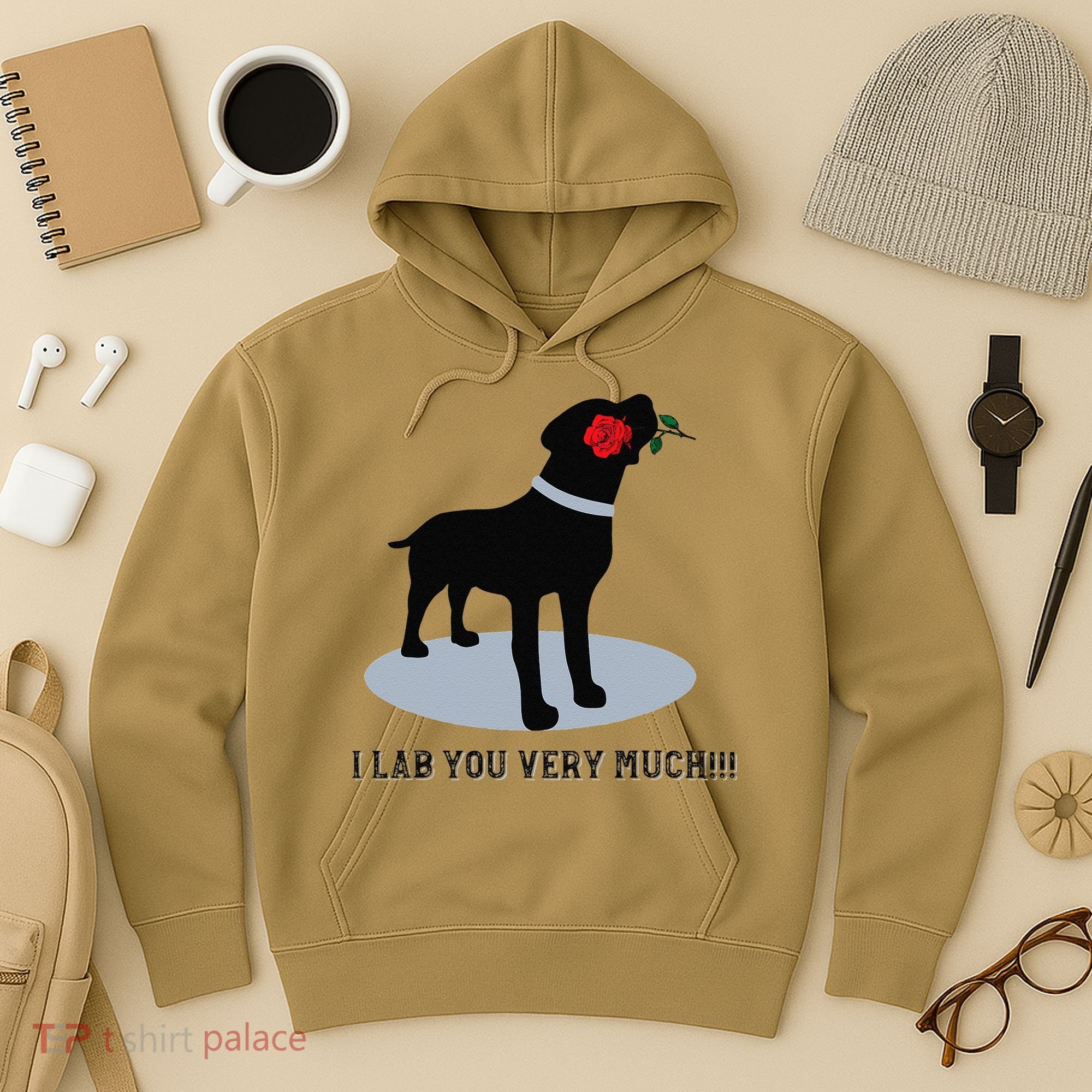 'I Lab You Very Much' Valentine's Day Black Labrador Hoodie