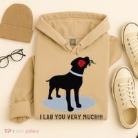 'I Lab You Very Much' Valentine's Day Black Labrador Hoodie thumb 4