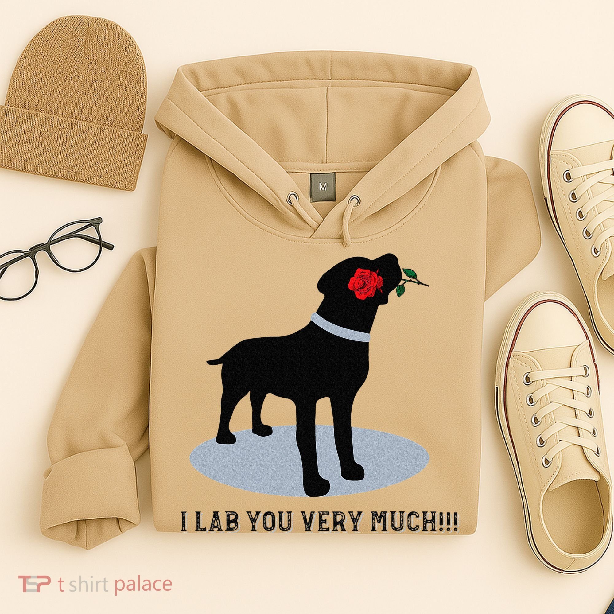 'I Lab You Very Much' Valentine's Day Black Labrador Hoodie
